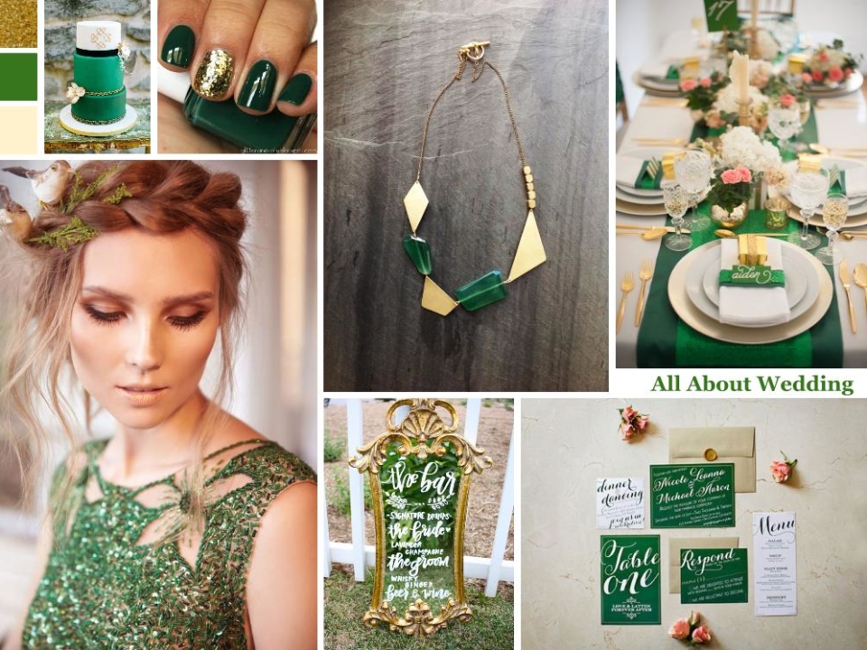 All About Wedding - Vert Emeraude et Or All About Wedding - Vert Emeraude et Or